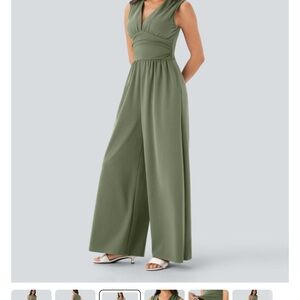 HALARA Oil Green Sleeveless Jumpsuit-Easy Peezy